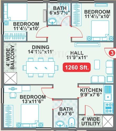 Legend Cyrus (3BHK+2T (1,260 sq ft) 1260 sq ft) Legend Cyrus (3BHK+2T (1,260 sq ft) 1260 sq ft)