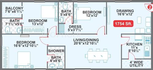 Legend Cyrus (3BHK+3T (1,754 sq ft) 1754 sq ft) Legend Cyrus (3BHK+3T (1,754 sq ft) 1754 sq ft)