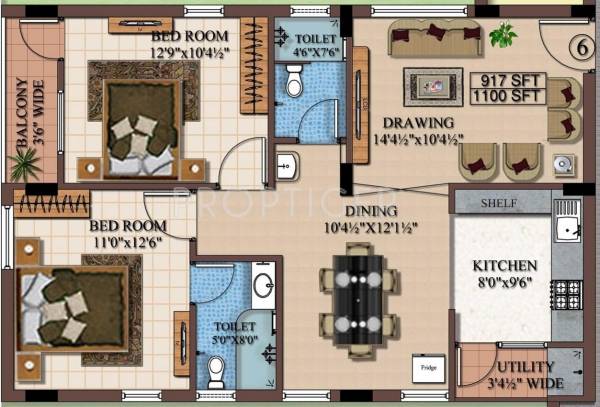 Maphar SABZ Garden (2BHK+2T (1,100 sq ft) 1100 sq ft)