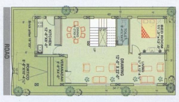 Skypx Enclave (3BHK+3T (2,168 sq ft)   Pooja Room 2168 sq ft)