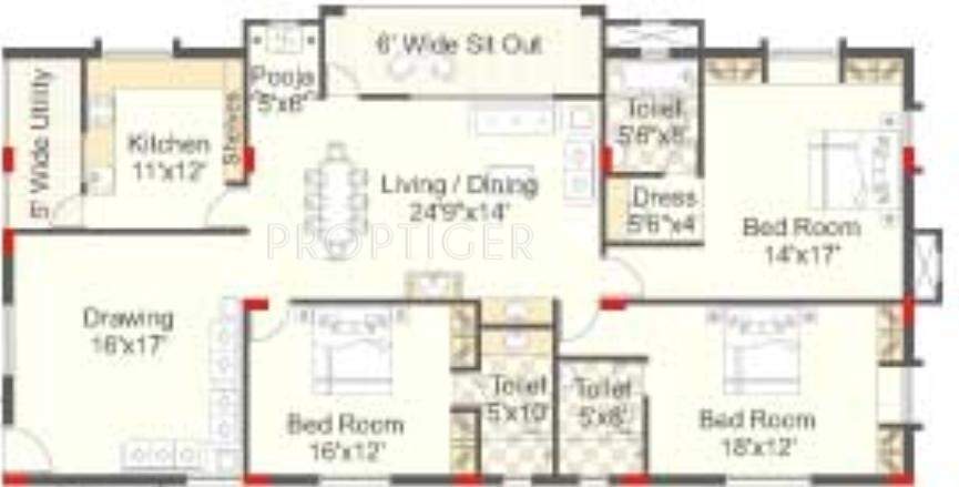 Sri Windsor (3BHK+3T (2,500 sq ft)   Pooja Room 2500 sq ft)
