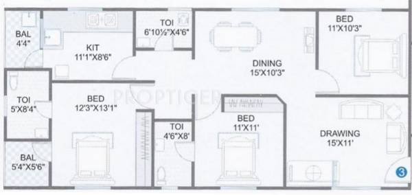Maphar Anurag (3BHK+3T (1,317 sq ft) 1317 sq ft)
