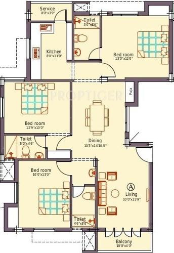 Pushkar The Royal Court (3BHK+3T (1,460 sq ft) 1460 sq ft) Pushkar The Royal Court (3BHK+3T (1,460 sq ft) 1460 sq ft)