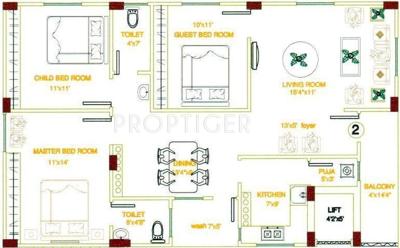 Go Green Go Green Residency (3BHK+2T (1,375 sq ft) Pooja Room 1375 sq ft) Go Green Go Green Residency (3BHK+2T (1,375 sq ft) Pooja Room 1375 sq ft)