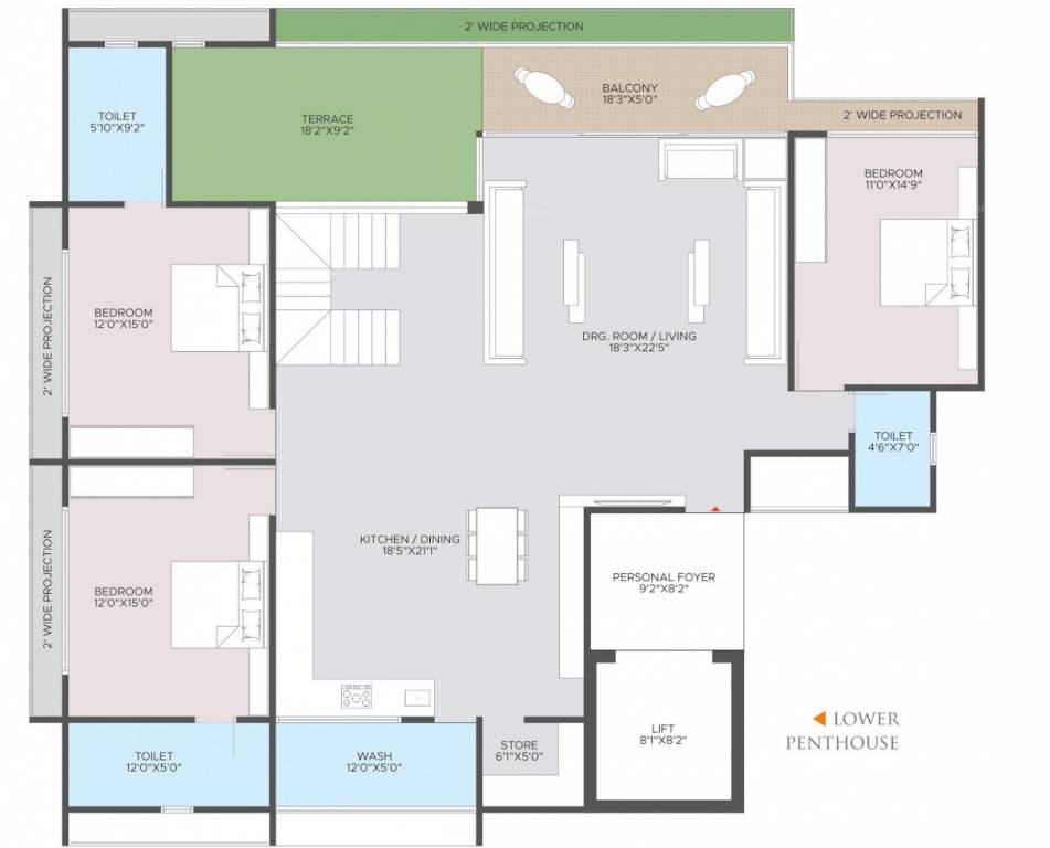  ornate pearl Floor Plan Lower Level Duplex Plan