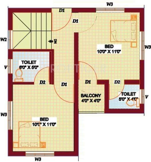 Chathamkulam AKG Garden Villa (3BHK+3T (1,280 sq ft) 1280 sq ft)