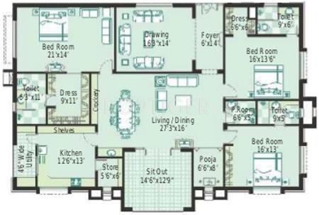 Sri Aditya Hill Top (3BHK+3T (3,185 sq ft)   Pooja Room 3185 sq ft)