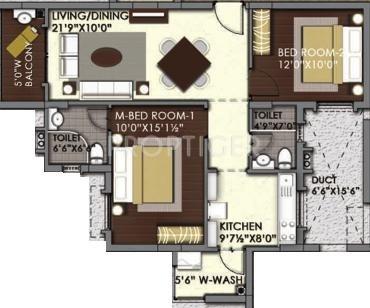 Silpa Cyber View (2BHK+2T (1,111 sq ft) 1111 sq ft)