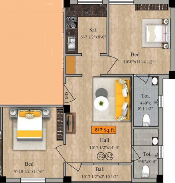  ample-apartment Floor Plan Floor Plan