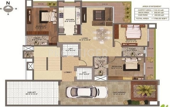 Hicons Grande (3BHK+3T (1,200 sq ft) 1200 sq ft)
