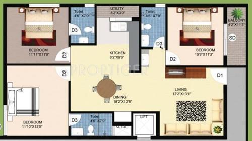 Jampa Delight (3BHK+3T (1,385 sq ft) 1385 sq ft) Jampa Delight (3BHK+3T (1,385 sq ft) 1385 sq ft)