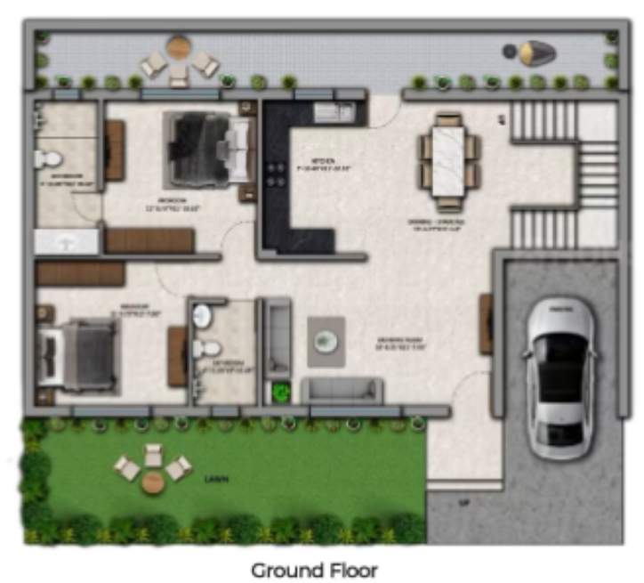 tulip villas Floor Plan Ground Floor Plan