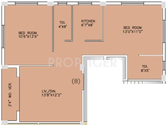 Gajraj Gajraj Orchid (2BHK+2T (970 sq ft) 970 sq ft)