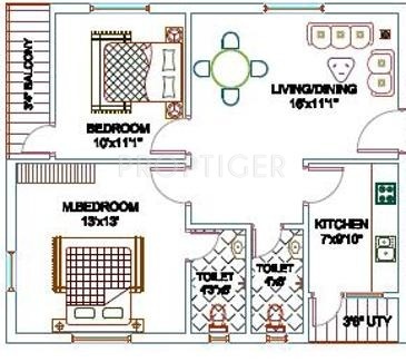 Amulya Sunrise Enclave (2BHK+2T (1,000 sq ft) 1000 sq ft)