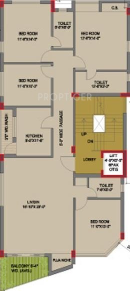 RDB Regent Sapphire (4BHK+4T (1,892 sq ft) 1892 sq ft)