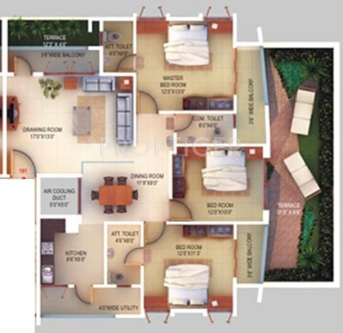 Green Aman Glory (3BHK+3T (1,200 sq ft) 1200 sq ft)