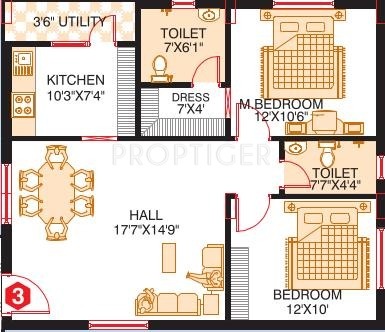 Amulya Durga Vihar (2BHK+2T (1,050 sq ft) 1050 sq ft)