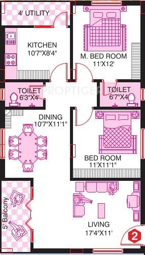 Amulya Durga Vihar (2BHK+2T (1,200 sq ft) 1200 sq ft)