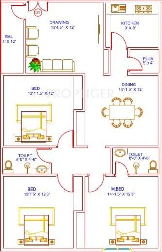 Amulya Residential Apartment (3BHK+2T (1,455 sq ft) 1455 sq ft) Amulya Residential Apartment (3BHK+2T (1,455 sq ft) 1455 sq ft)