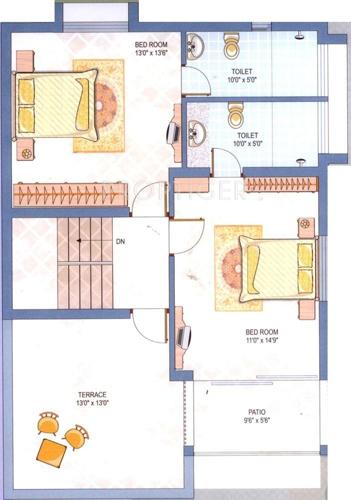 Ganesh Housing Mahalaya II Floor Plan (3BHK+3T)
