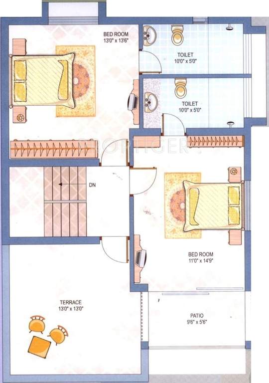 Ganesh Housing Mahalaya II Floor Plan (3BHK+3T)