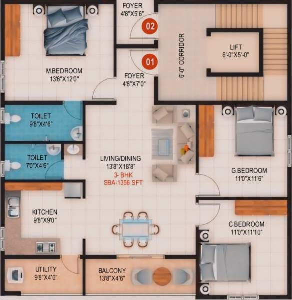  lake-view-sapthagiri Floor Plan Floor Plan