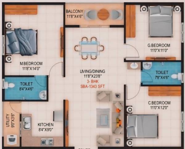  lake-view-sapthagiri Floor Plan Floor Plan