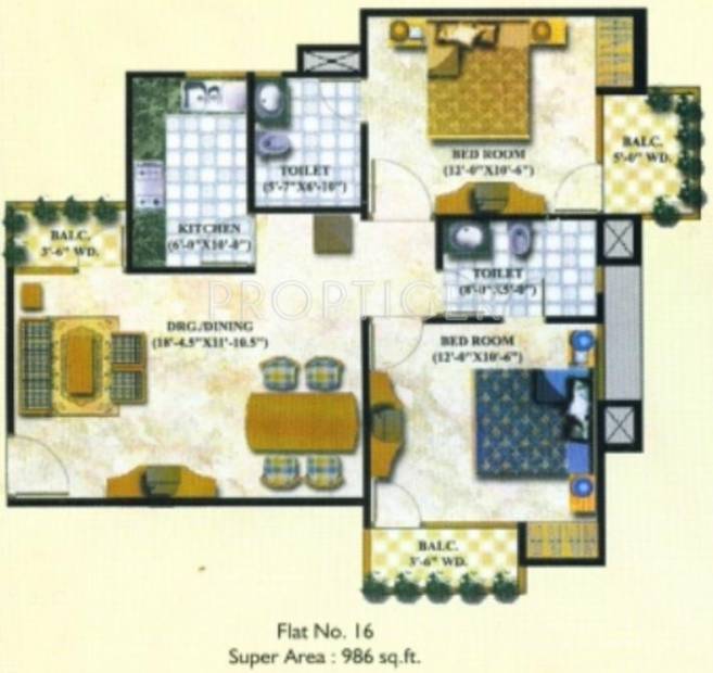 Star Realcon Group Avant Garde (2BHK+2T (986 sq ft) 986 sq ft)