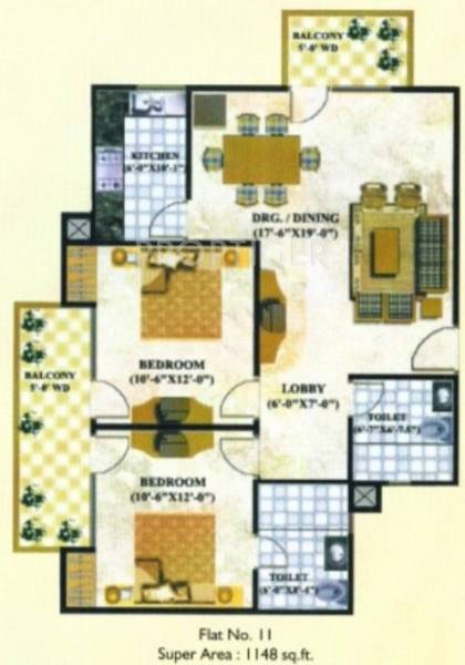 Star Realcon Group Avant Garde (2BHK+2T (1,148 sq ft) 1148 sq ft)