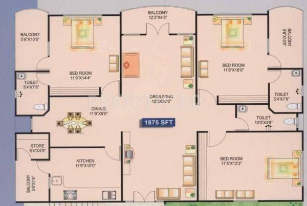 Moghal My Dream (3BHK+3T (1,875 sq ft) 1875 sq ft) Moghal My Dream (3BHK+3T (1,875 sq ft) 1875 sq ft)