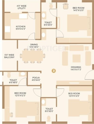 Alekhya Bliss (3BHK+3T (1,665 sq ft) 1665 sq ft)
