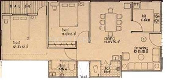 Moghal Moghal Milliorate (2BHK+2T (875 sq ft) 875 sq ft)