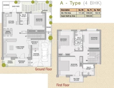 1950 Sq Ft 4 Bhk Floor Plan Image Galaxy Group Galaxy Bungalows