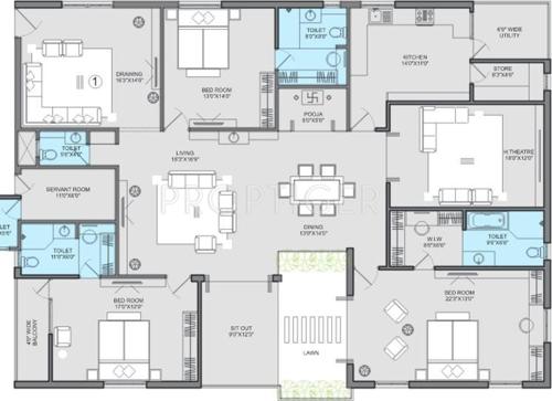 Alekhya Temple Trees (3BHK+3T (3,550 sq ft) 3550 sq ft)