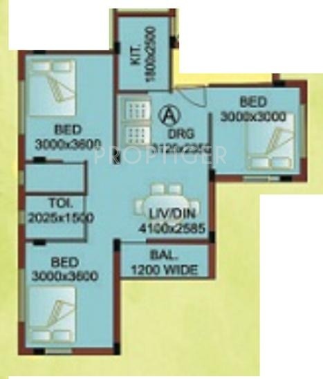 Sweet Shantiniketan Apartment III (3BHK+2T (1,142 sq ft) 1142 sq ft)