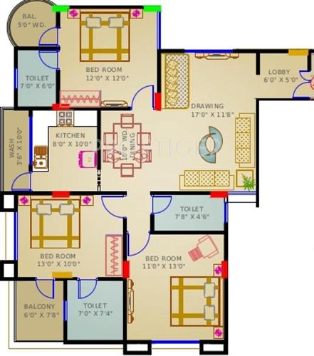 Surya Green Valley (3BHK+3T (1,619 sq ft) 1619 sq ft)