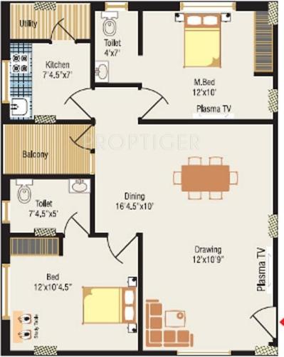Shri Sree Salasar Gardenia (2BHK+2T (1,017 sq ft) 1017 sq ft) Shri Sree Salasar Gardenia (2BHK+2T (1,017 sq ft) 1017 sq ft)