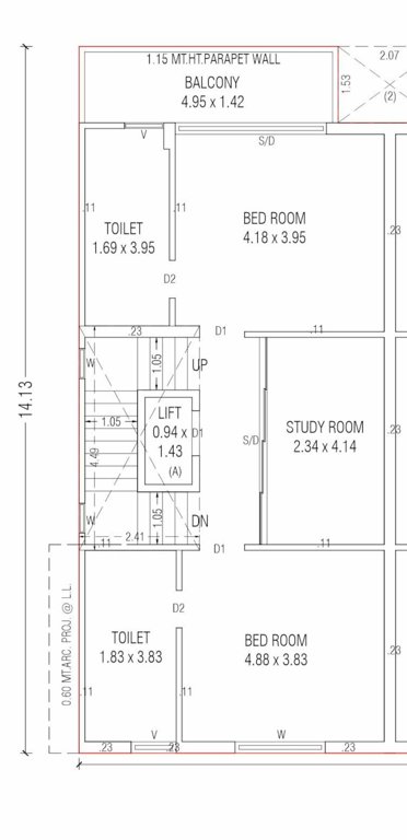  sahjanand shikhar villa Floor Plan First Floor Plan