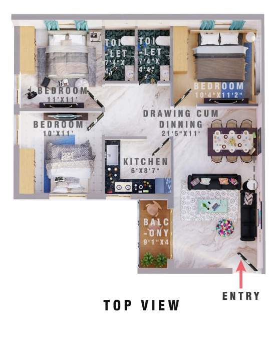  eco prahari village Floor Plan Floor Plan