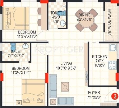 Cecon Manor (2BHK+2T (1,000 sq ft) 1000 sq ft)