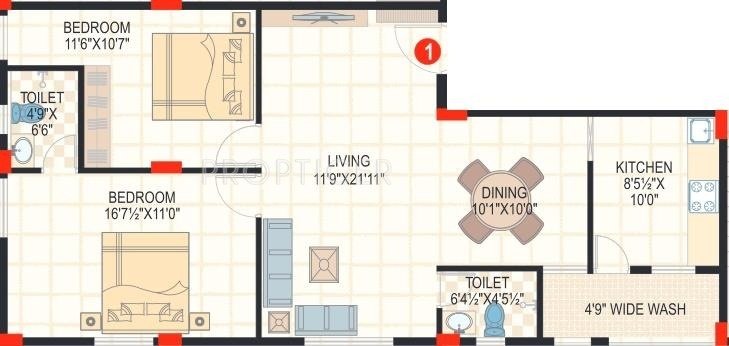 Cecon Manor (2BHK+2T (1,200 sq ft) 1200 sq ft)