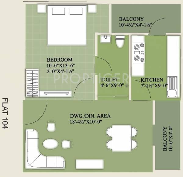 Unique Emerald (1BHK+1T (727 sq ft) 727 sq ft)