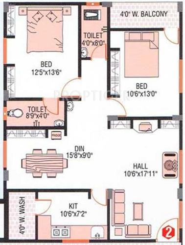 Rishi Hill Side (2BHK+2T (1,175 sq ft) 1175 sq ft)