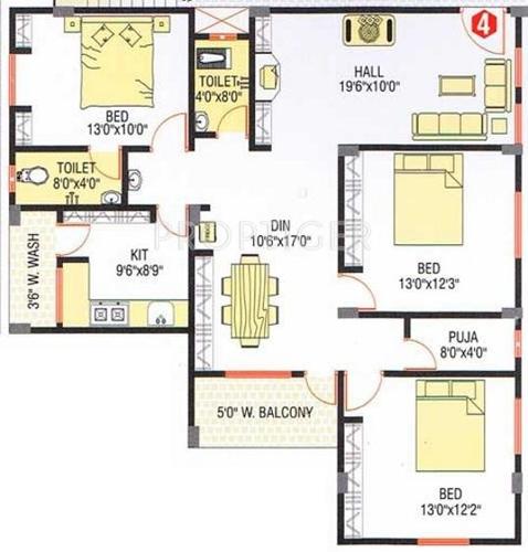 Rishi Hill Side (3BHK+2T (1,500 sq ft)   Pooja Room 1500 sq ft)