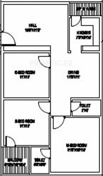 Mahati Vedadri (3BHK+2T (1,300 sq ft) 1300 sq ft)