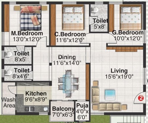 Aryamitra Conifers (3BHK+3T (1,640 sq ft) 1640 sq ft) Aryamitra Conifers (3BHK+3T (1,640 sq ft) 1640 sq ft)