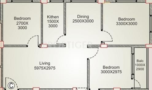 Balaji Blessing (3BHK+1T (1,113 sq ft) 1113 sq ft)