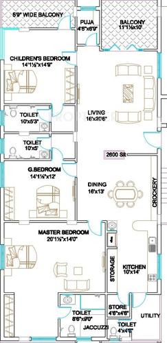 Anuhar Coral Bells (3BHK+3T (2,600 sq ft) 2600 sq ft)