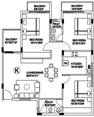 Vayu Vayu Shakti Phase VII (3BHK+2T (1,375 sq ft) 1375 sq ft)