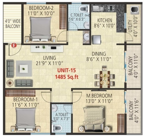  sri nandana galaxy Floor Plan Floor Plan
